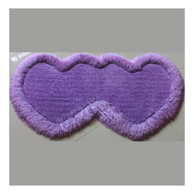 Tapis à poil long à poils longs double touffeté à la main 4 pouces (28 po x 55 po)
