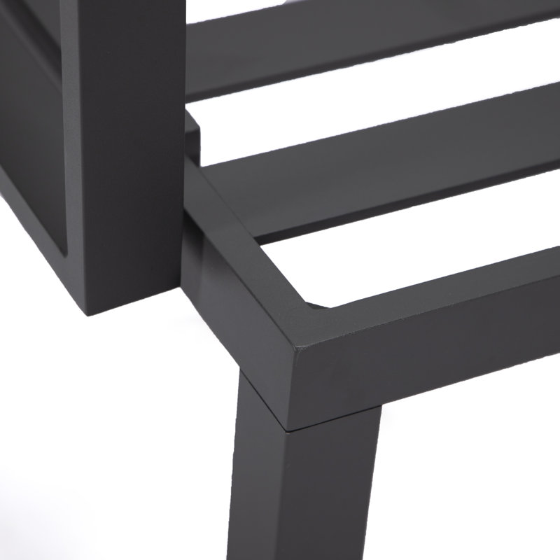 Ensemble de conversation pour patio avec 7 coussins Orren Ellis Hamilton, Noir