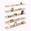 Bibliothèque industrielle à 5 niveaux avec structure en métal et tablettes en bois aggloméré