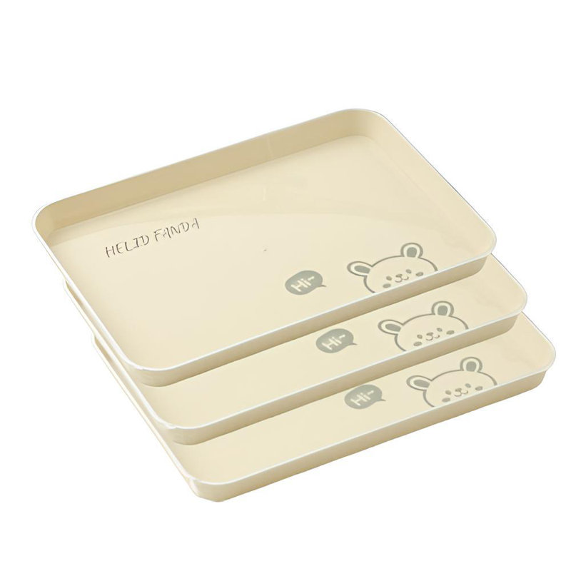 3 Pack Rectangular Tray For Serving Breakfast, Fruits, Snacks, And Storing Water Cups And Tea Cups In Living Room, Coffee Table, Or Home Use