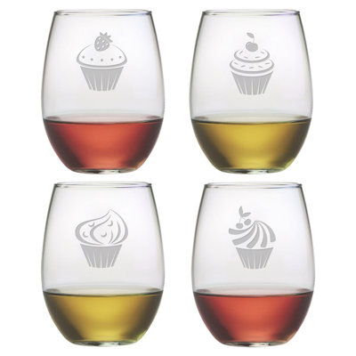 Ensemble de verres à vin sans pied 21 oz 4 pièces petits gâteaux