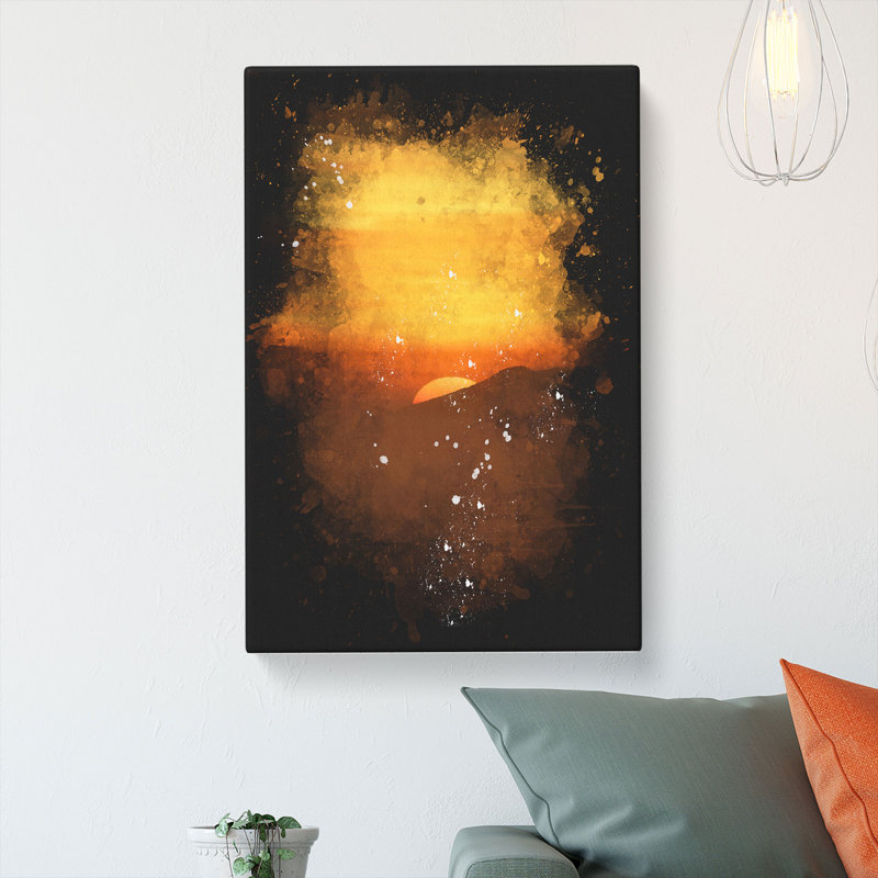 Orange Sunset Abstract - Wrapped Canvas Print, 91cm H x 60cm W x 4cm D