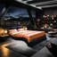 Cadre de lit rembourré en similicuir avec lumières DEL et 30 massages relaxants par vibration, décor moderne grand-1632869702-1632869704