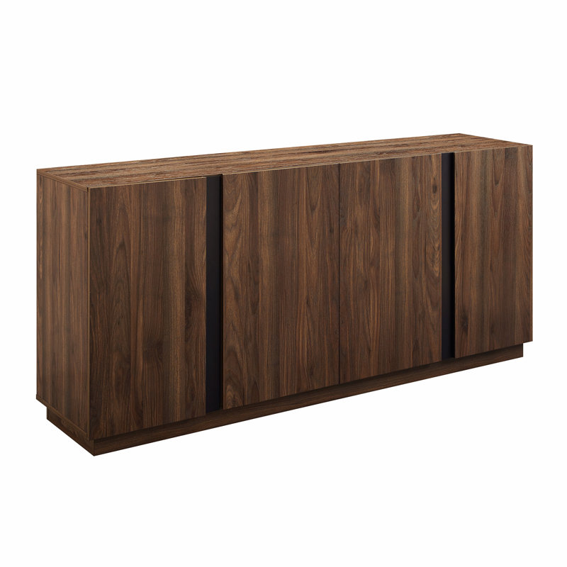 Meuble télé Mid-Century moderne avec de multiples fonctionnalités et un design élégant, Marron foncé