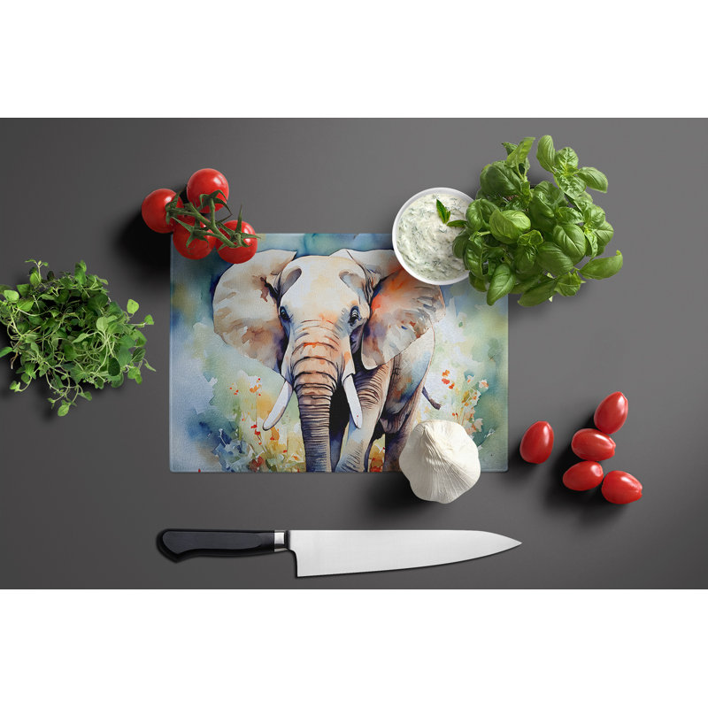 Elephant Glass Cutting Board Large