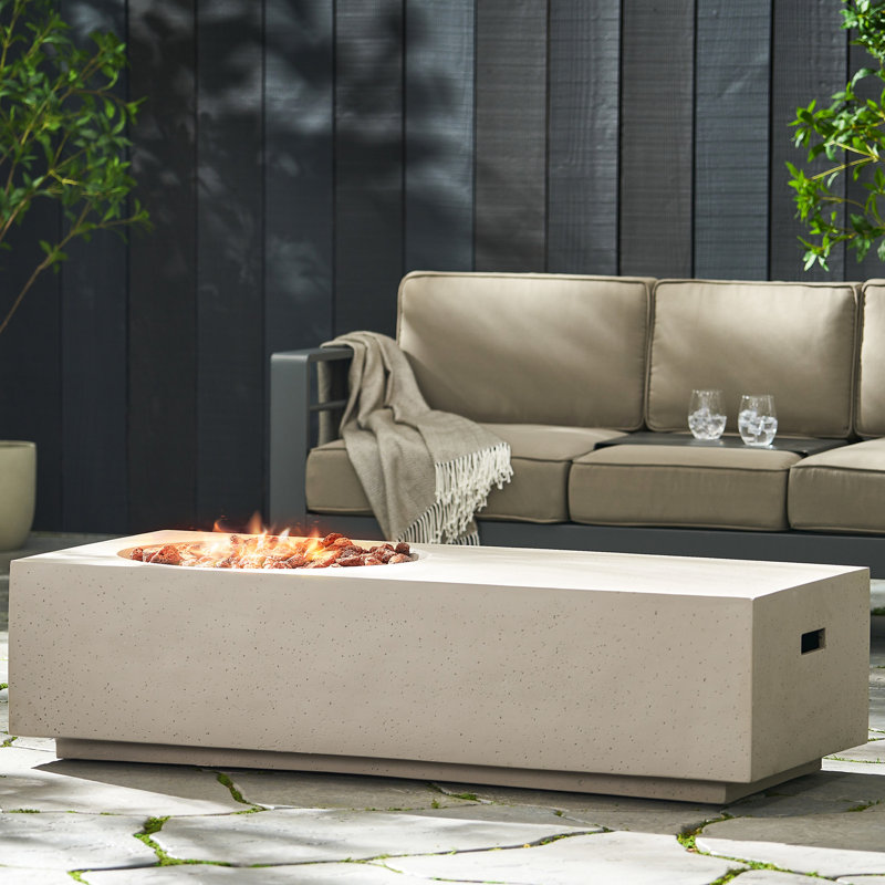 Grey Magnesium Oxide Patio Fire Pit - 50,000 , Modern Heating Modern,