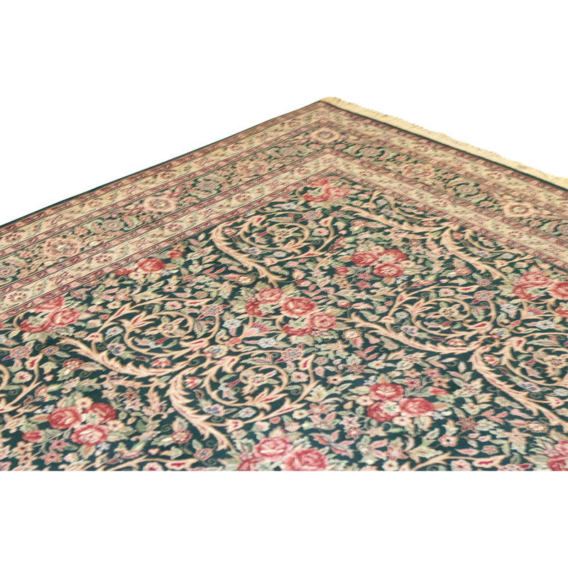 Tapis vert noué à la main de haute qualité