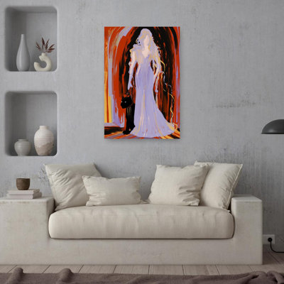 Elegant Woman Panther Abstract Dramatic Elegant Dog Wall Art Print