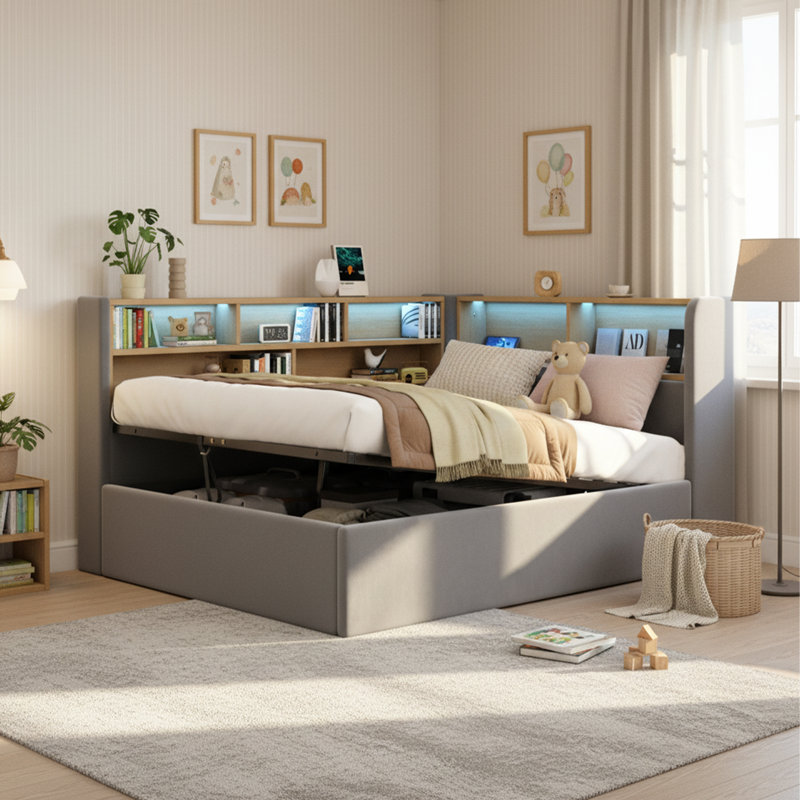 Metal Daybed, Grey, Single