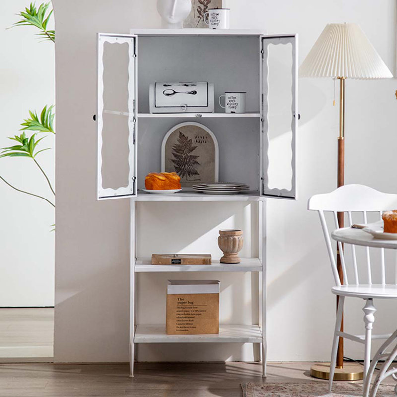 Armoire de rangement blanche en fer de style minimaliste