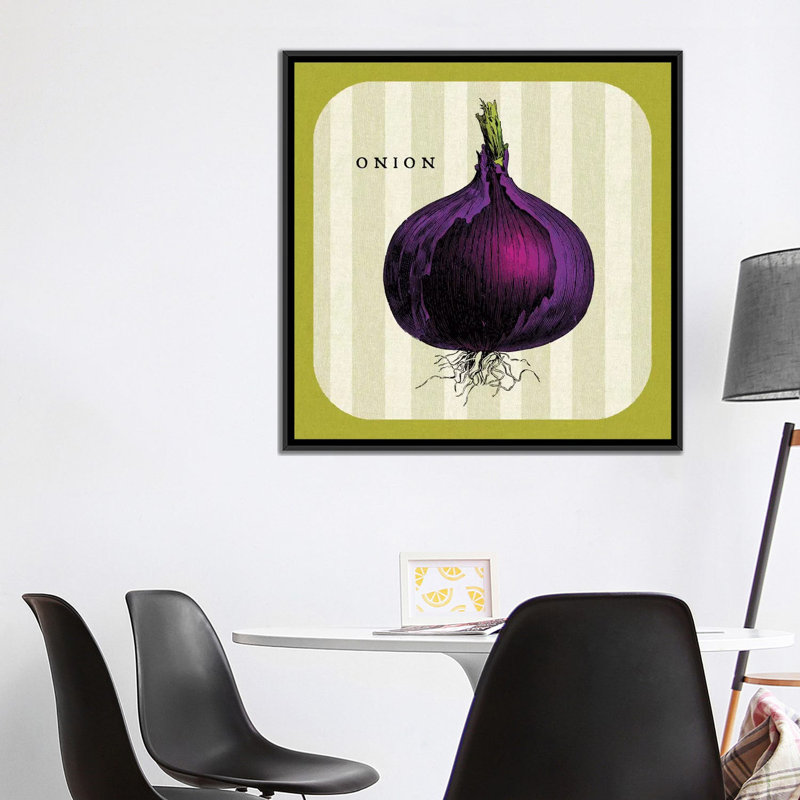 « linen légume iii », impression sur toile, H 18 po x l 18 po x P 1,5 po, Toile avec cadre noir, Pas de tapis