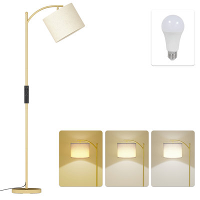 Conkle Floor Lamp with Bulb, Reading Lamp With Remote Control, Standing Light for Bedroom, Living Room