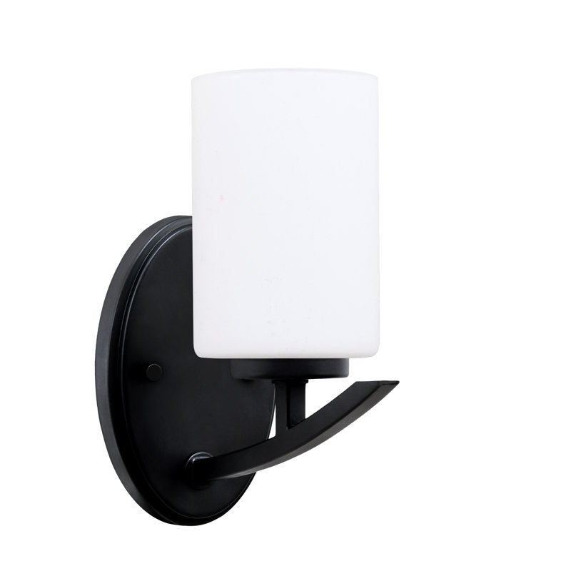 Applique murale en verre mousseline 4 po Kurve, Noir mat