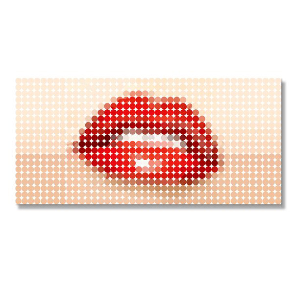 Dotted Lips Print, Acrylic, 24" H x 36" W x 1.5" D