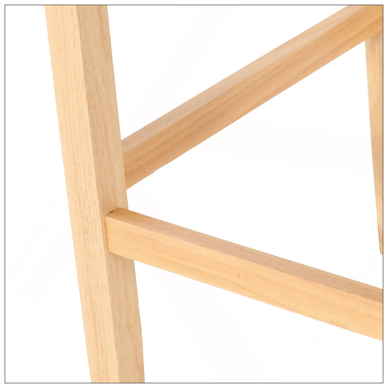 Ensemble de 2 tabourets de comptoir à oreilles capitonnés contemporains en tissu 31 po, beige et naturel, Beige