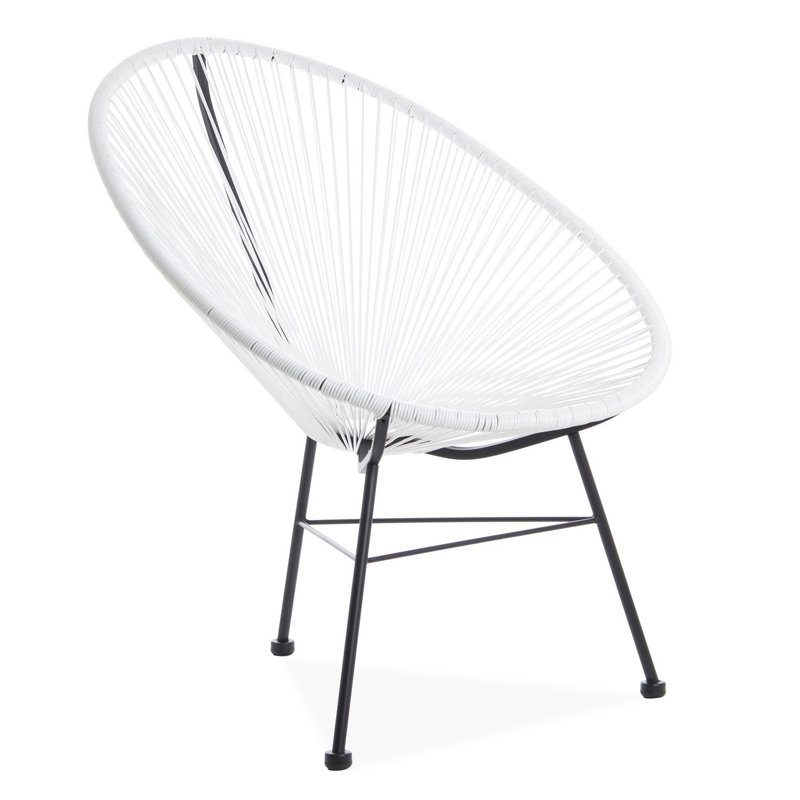 Dawud Outdoor Armless Lounge Chair, White