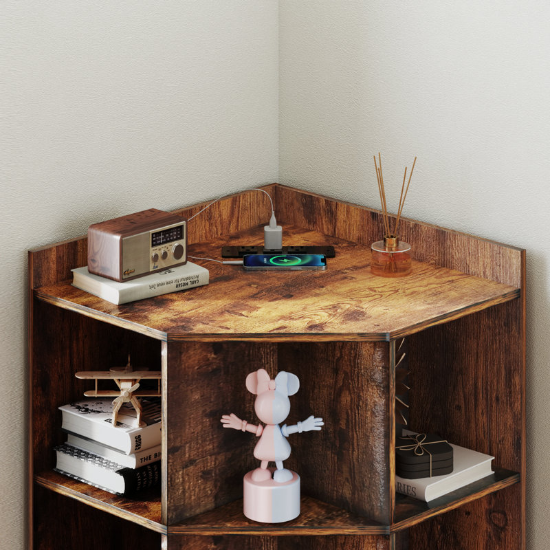 Corner Bookcase, Brown