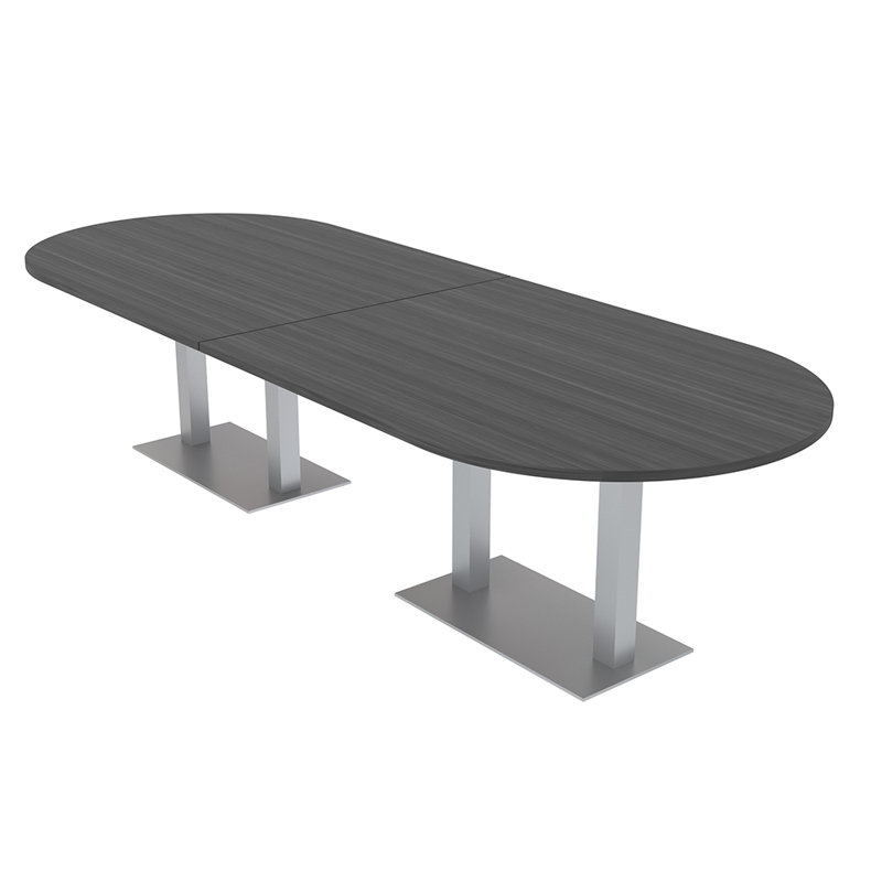 Table de conférence Racetrack, Nuit asiatique, Argent argent, L 72 po x l 48 po