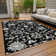 Machine Washable Indoor/Outdoor Xhevrie Black Rug