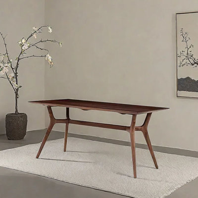 Simple natural solid wood dining table