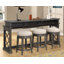 Table basse Zenna avec 2 tables de bout et console avec 3 tabourets