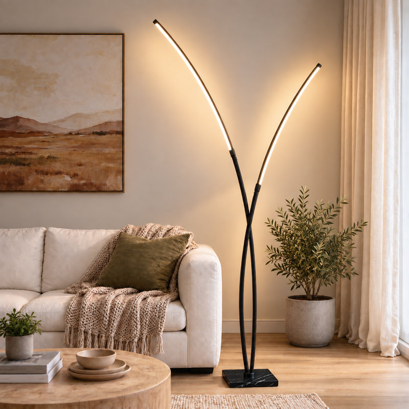 80 " Polished Arched Floor Lamp