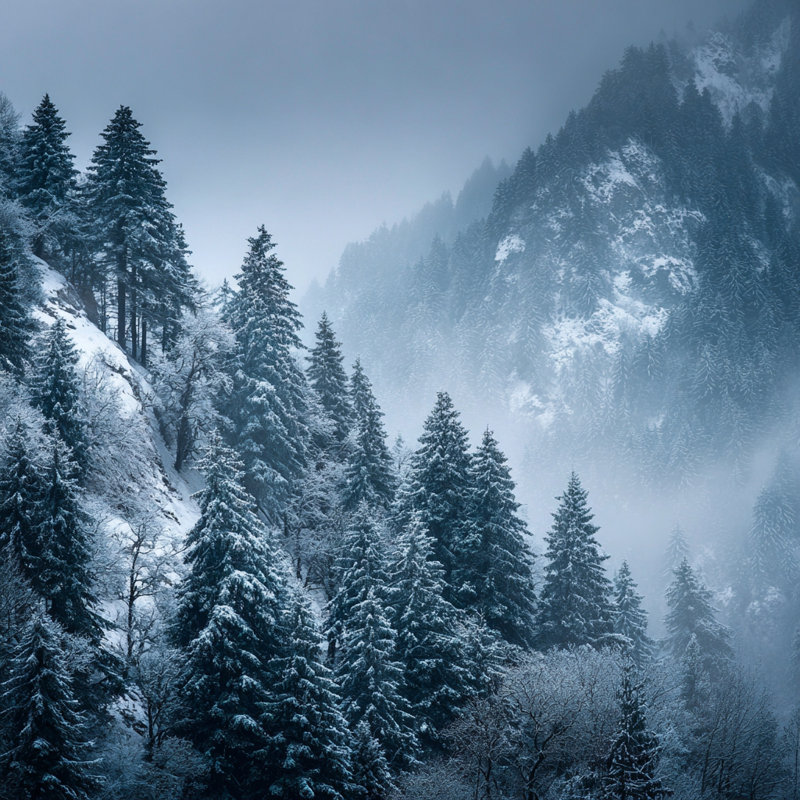 «Storm over Winter Peaks», art mural sur toile tendue, H 30 po x l 30 po