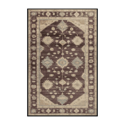 Machine Washable Overdyed Brown Area Rug