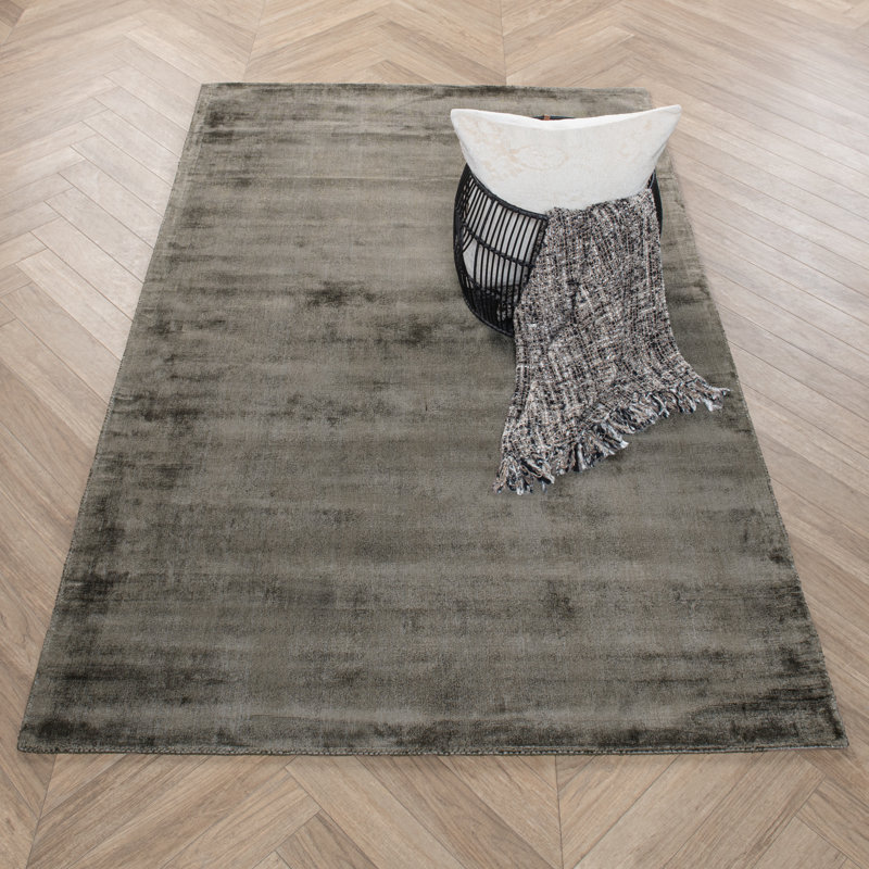 Berlin Distressed Handwoven Fabric Area Accent Rug, Charcoal, Rectangle 8' x 10'