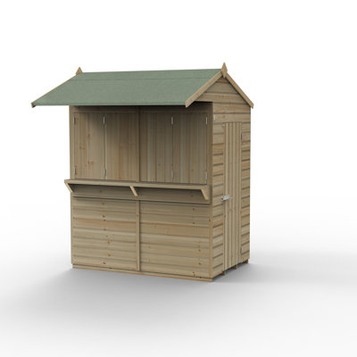 Forest Garden Bar Counter with Solid Wood Outer Material