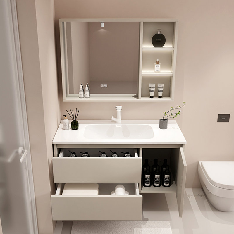 Armoire de salle de bain française de style crème