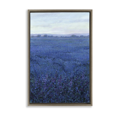 Vast Blue Fields View Brown Framed Floater Canvas by Tim OToole
