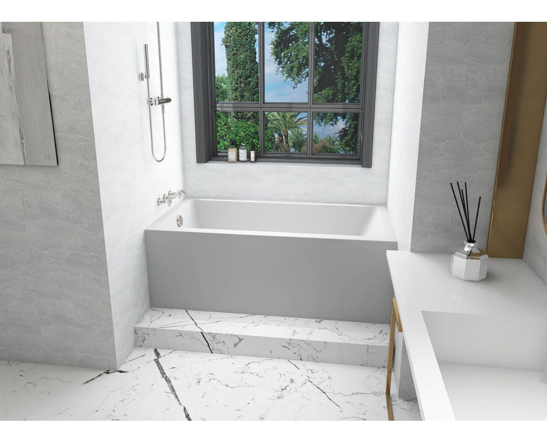 Niklaus 60 x 32 Alcove/Tile Bathtub Elegant Home Living Drain 
