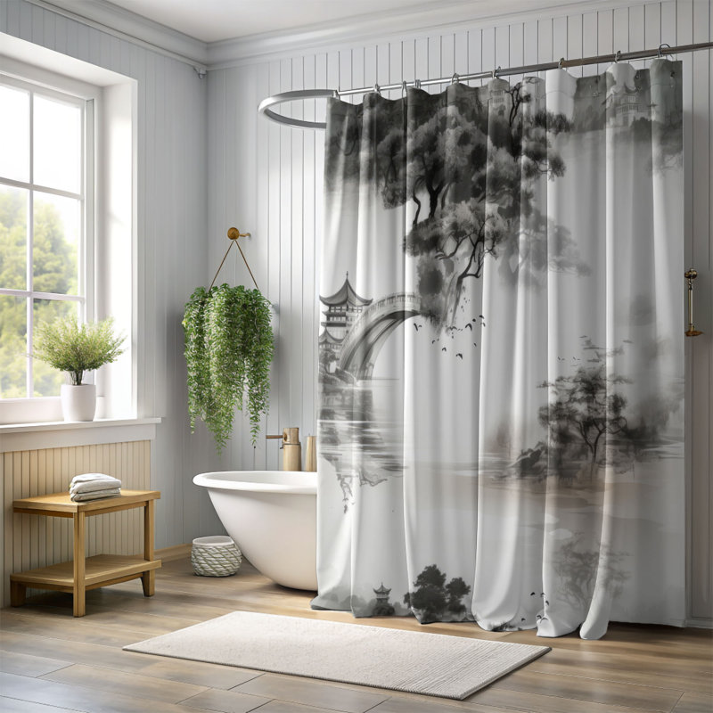 Old Flora - Premium Shower Curtain, 74"H x 71"W