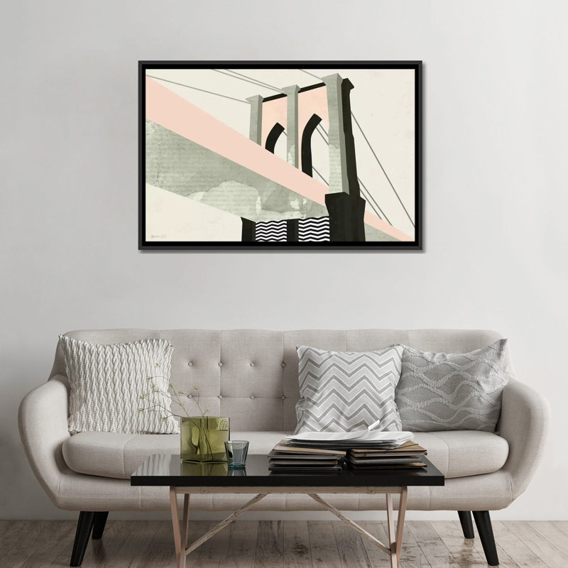 « graphic new york iv », impression sur toile, H 18 po x l 26 po x P 1,5 po, Toile avec cadre noir, Pas de tapis