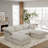 5-Piece Upholstered Modern Linen Fabric Sectional With Storage Ottoman-1262559040