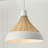 22" W x 18" H 1-Light Boho Pendant in Matte White with Handcrafted Natural Rattan