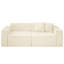 Lit double en mousse à compression complète - 3 places, lin blanc, dossier rembourré, rembourrage, revêtement de lit en velours moderne et pratique 3-121096910