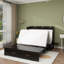 Murphy Bed Storage Cabinet with Drawers, Mattress Included, Black