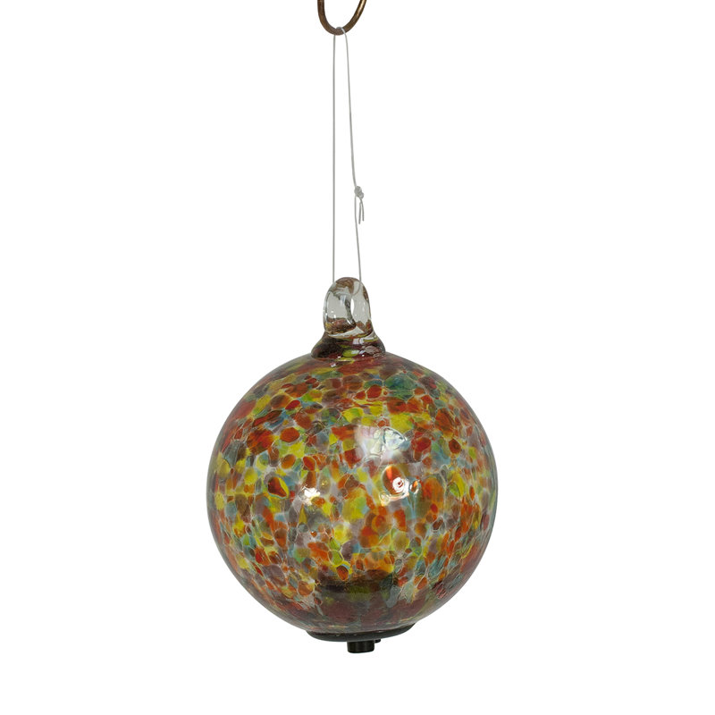 Aleida Solar Powered Outdoor Hanging Light, 5.5" H x 4.5" W x 4.5" D, Orange