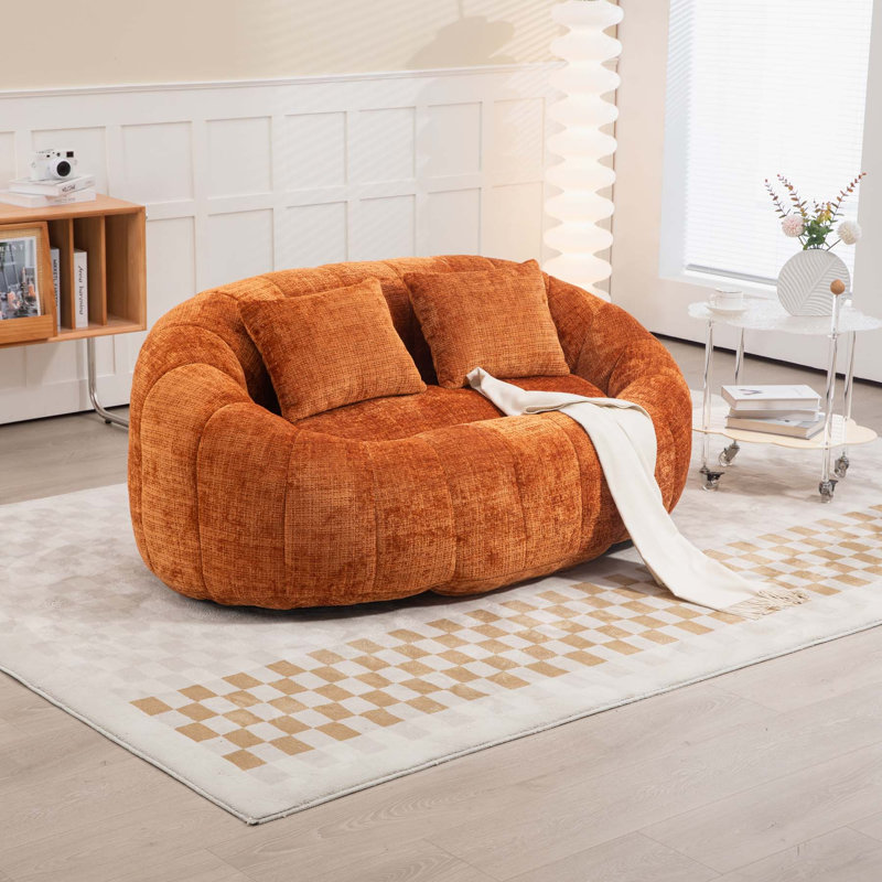 Causeuse Canny, Orange, H 24,8 po x l 59,06 po x P 37,4 po