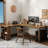 Solid Wood L-Shaped Corner Desk with Storage Shelves-607966958