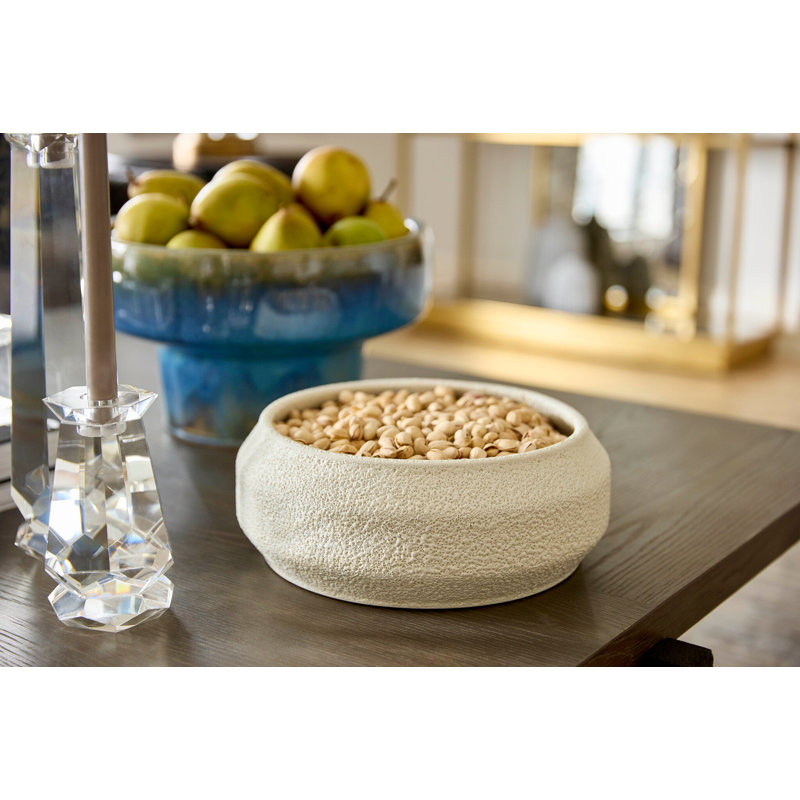 Elevated Earthenware Decorative Bowl