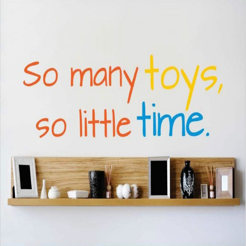 Décalcomanie murale so little time, so many, H 10 po x l 40 po x P 0,16 po, Orange / jaune / bleu