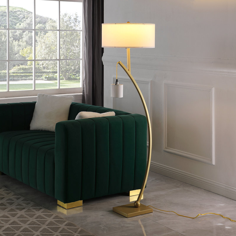 Lampe sur pied 59 po, Doré