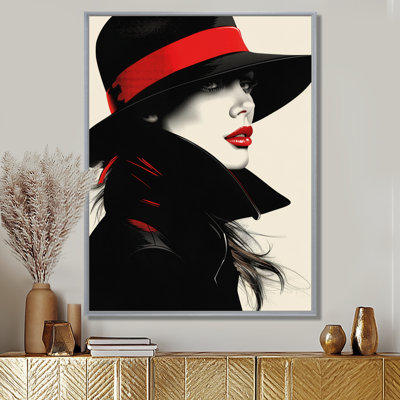 Monochrome Red Black Bloody Woman Portrait II - Fashion Woman Wall Decor