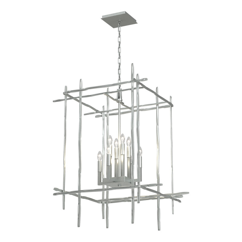 Tura 4 - Light Rectangle Chandelier, Vintage Platinum, Large