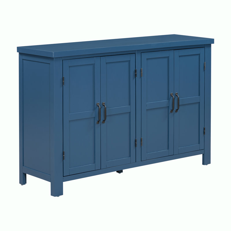 Storage Wood Console Table with Cabinet, Blue