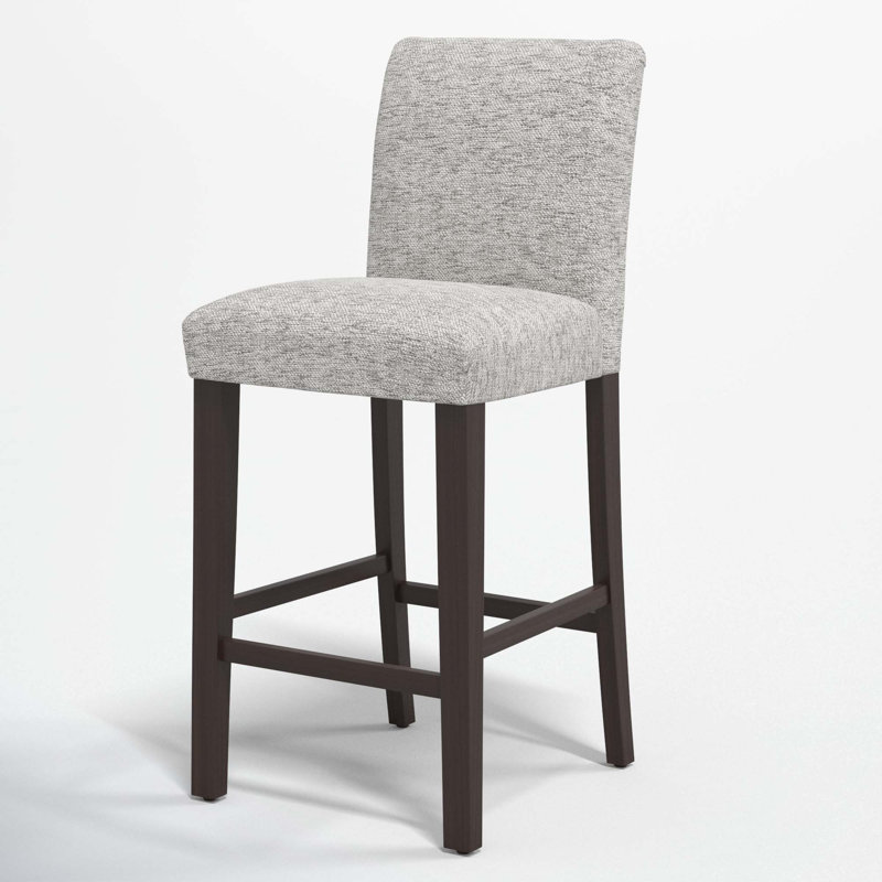Hadrien Bar & Counter Stool, Bar Stool (31” Seat Height), Milsap Spray Sustain® Tweed, Black Wood