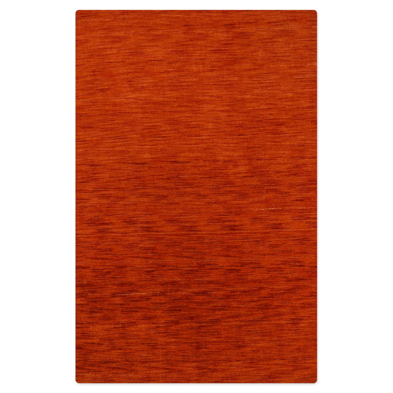 Sanfiel Hand Knotted Loom Wool Eco-Friendly Area Rugs - Rectagle, Light Red Color, Plain Solid Design, High Pile Thick Handmade Anti Skid Area Rugs for Living Room, Bed Room